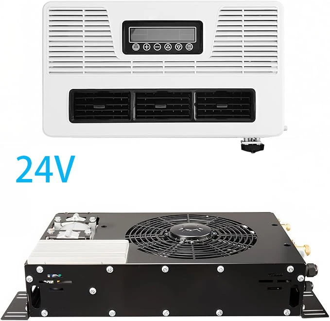 TELCOOL 24V Universal Concealed Electric Air Conditioner, DC 24V Silent Air Conditioner for Excavators, Buses, RVs, Vans,Campers