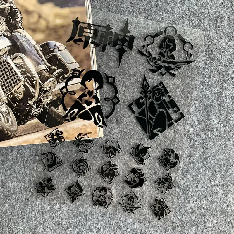 Genshin Impact Peripheral Seven Element Stickers Tram Car Window Animation Game Decoration Reflective Body Stickers