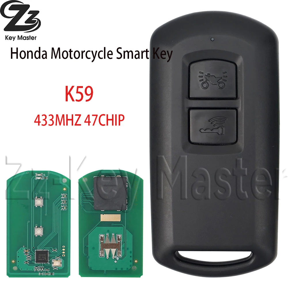 

Zz ID47Chip 433 МГц 35111-K12-V91 35111-K59-T11 Смарт-ключ дистанционного управления для мотоцикла Honda Click 150I Vario 150 K12 K59