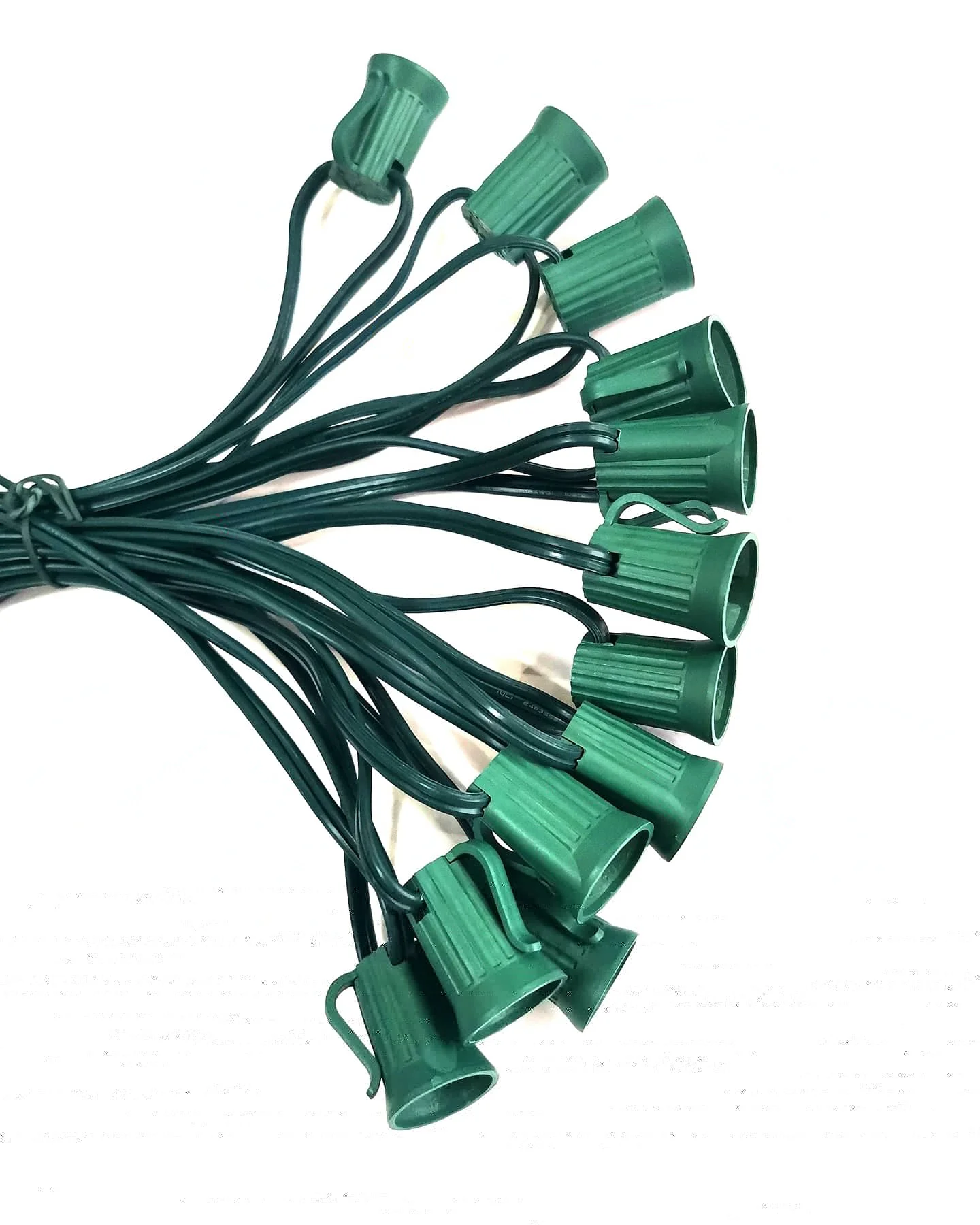 Commercial C7 Xmas LED Lights String Outdoor E12 Holiday Light Sockets Set Spool for Listed 18AWG SPT-1 IP44