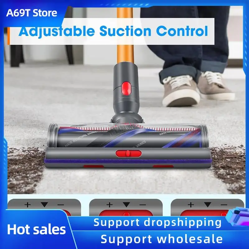 

A69T Anti-Tangle Cleaner Head For Dyson V7 V8 V10 V11 V15 Vacuum Cleaner Spare Parts Efficient Household Cleaning Accessories