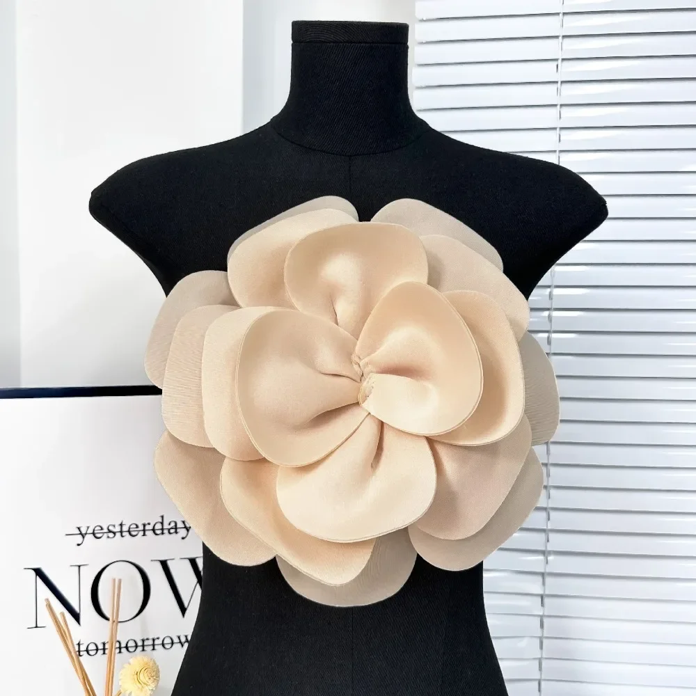 Nouveau 3D poitrine fleur grande taille amovible robe décoration bricolage robe de mariée vêtements décoration broche vêtements accessoires