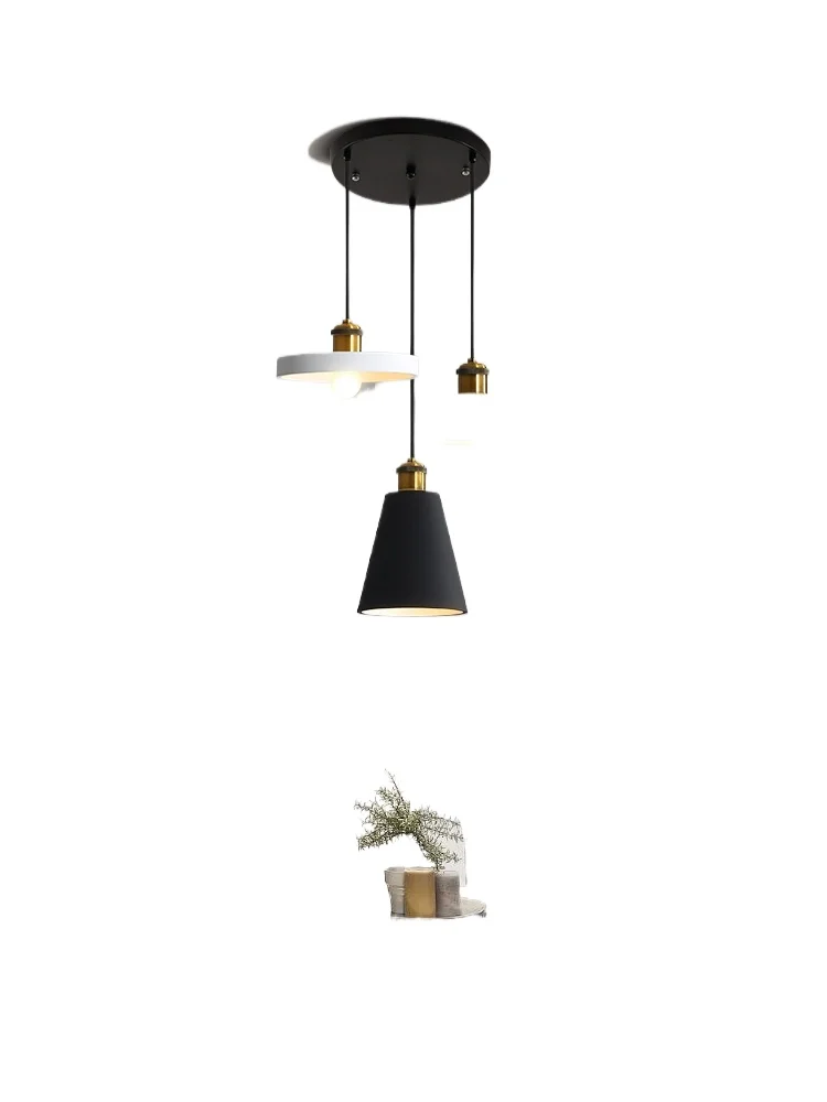 

Restaurant chandelier three-head ins minimalist dining table bar lamp bedroom bedside wrought iron chandelier