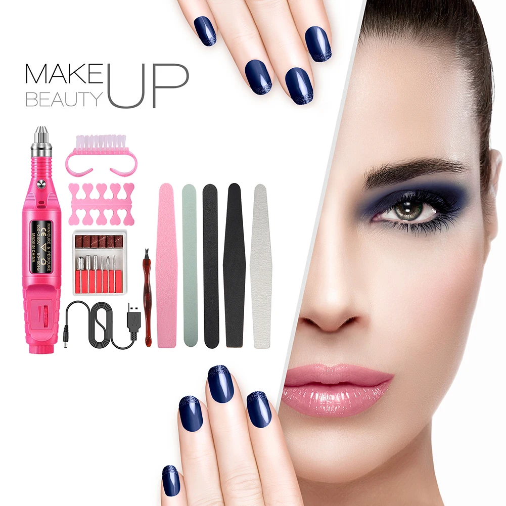 1 مجموعة برو الكهربائية آلة أظافر مسمار الحفر أدوات الرسم باديكير ملفات الأظافر