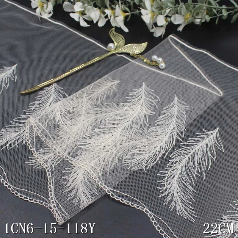 

42 Yards Feather Embroidery Lace Trim For Clothes Skirt Hem Underwear Sewing Craft DIY Apparel Fabric Lace For Lingerie