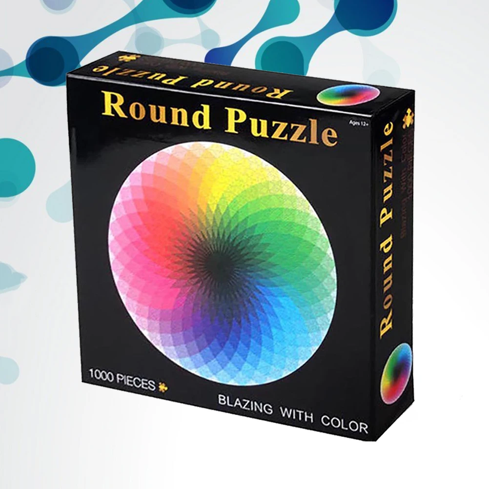 1000 peças redondas quebra-cabeça colorido superior qualidade durável material funeducacional brinquedo alívio do estresse crianças jogo de presente