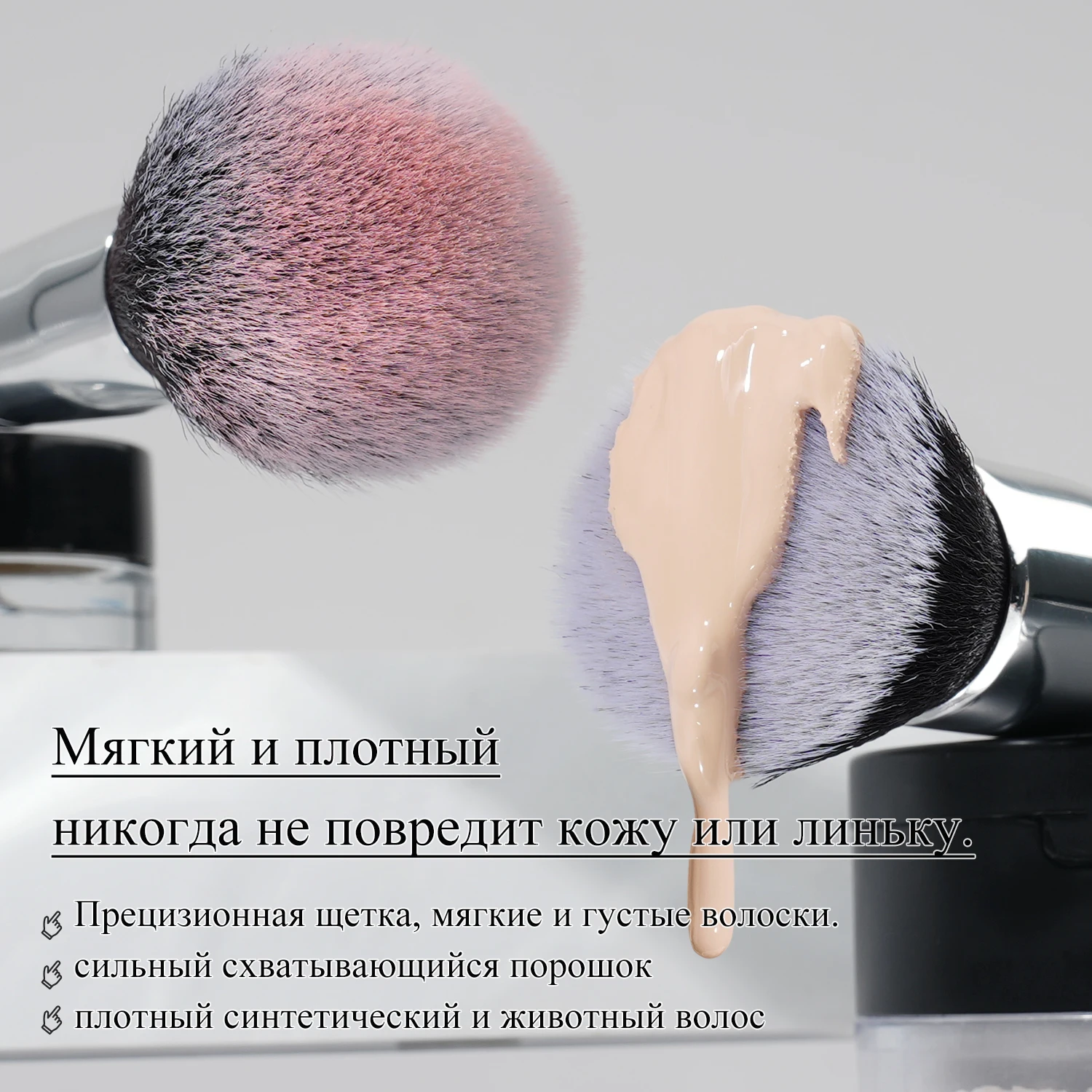 BEILI Nero 15 Pz Pennelli per trucco Set Professionale Natrul Capra Capelli sintetici Fondotinta in polvere Pennello per ombretto Strumenti Comestics