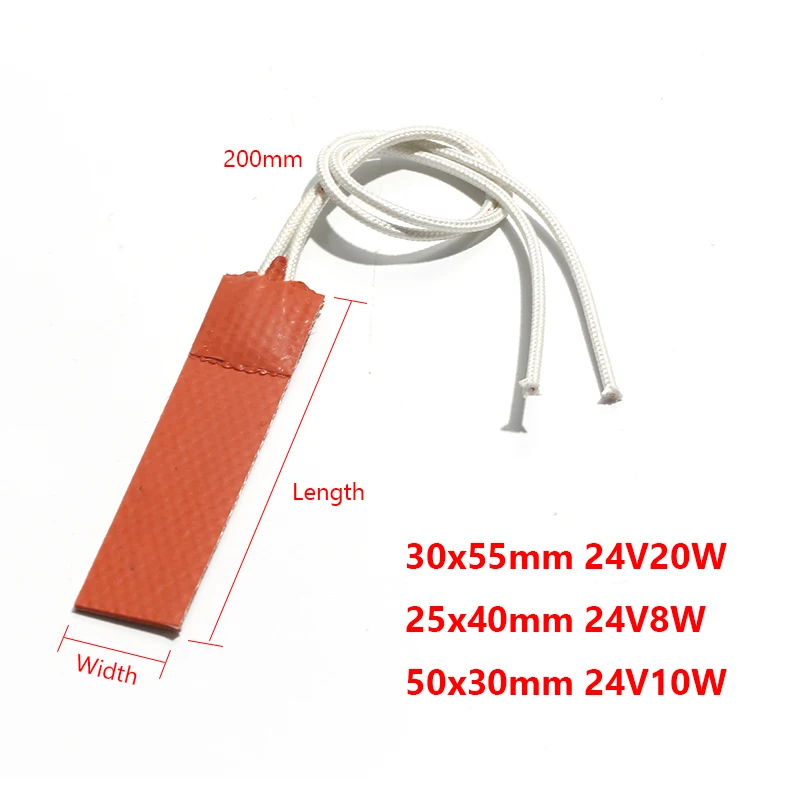 Silicone Heating Sheet Mini Heating Plate Heater Heating Pad 25x40mm 30x55mm 50x30mm 24V8W 24V20W High Insulation Performance
