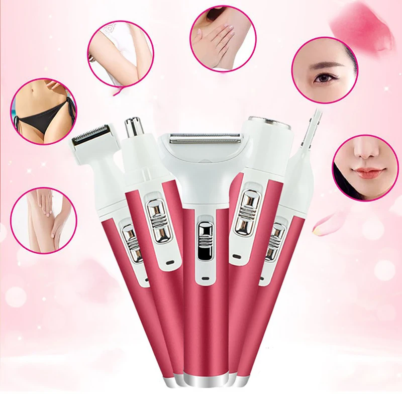 Rechargeable electronic shaver Set Facial Hair Removal Painless Body Hair Nose Hair Eyebrow Arm Leg Bikini Trimmer