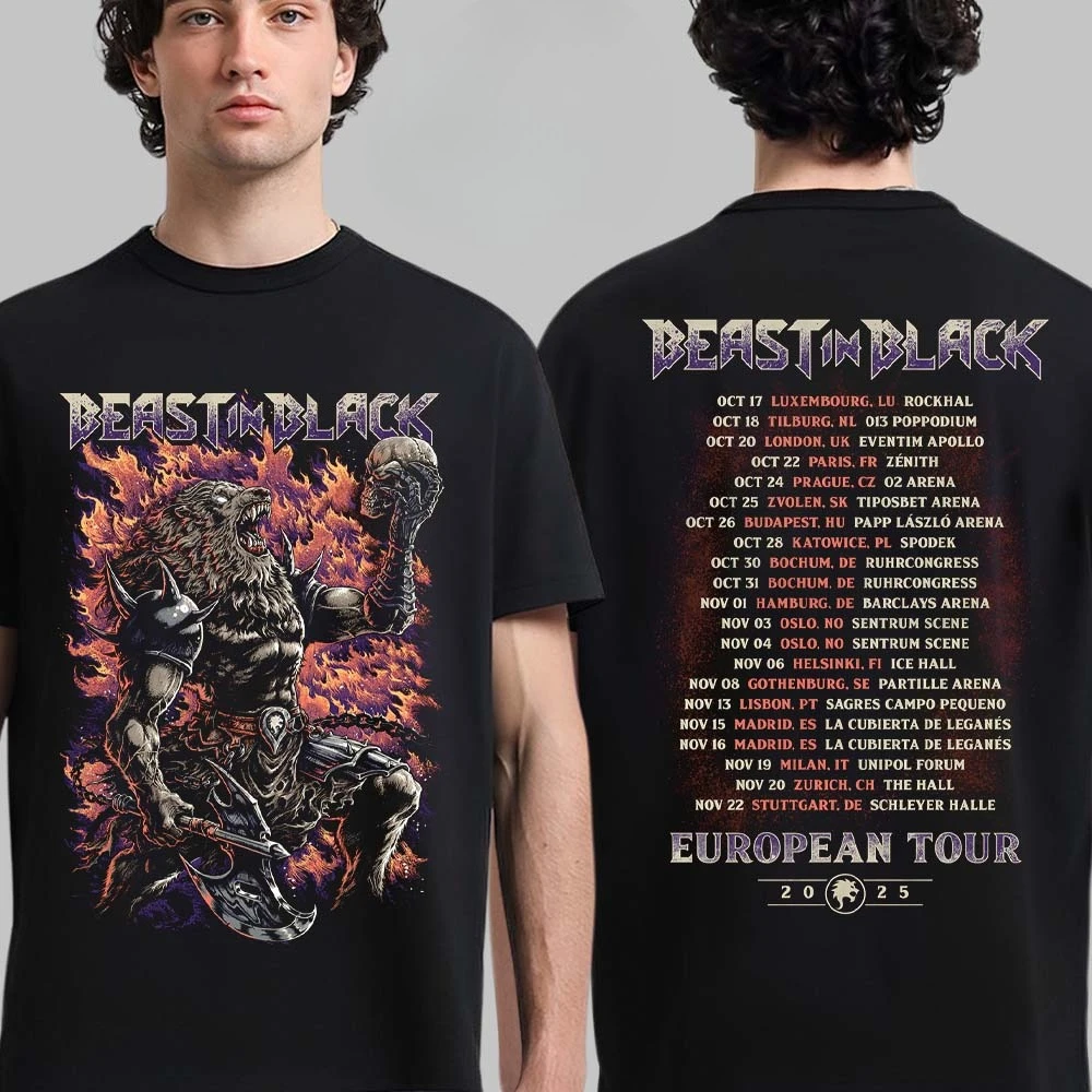 Image of Neues Beast in Black Baumwoll-Band-Shirt Unisex Sommer Kurzarm Mode Marken-T-Shirt Luxus Casual Vintage