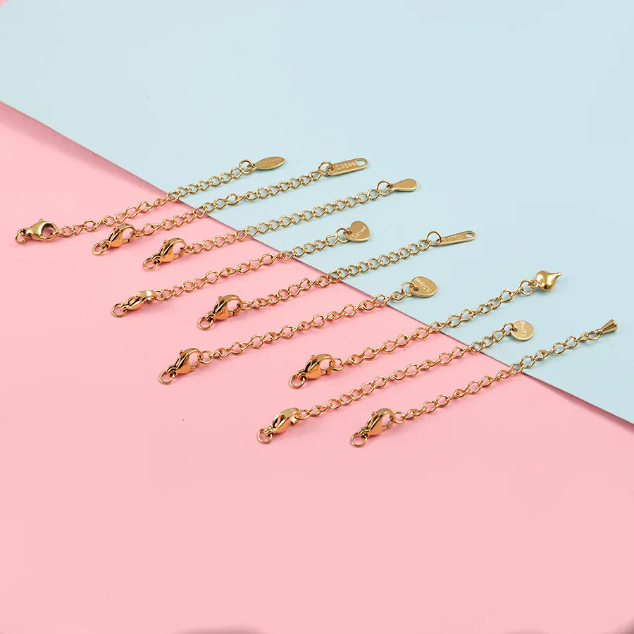 

Fnixtar 50 шт. удлинительные цепочки из нержавеющей стали с застежками-лобстерами, соединительное звено, ожерелье, изготовление хвоста, аксессуары для браслета «сделай сам»