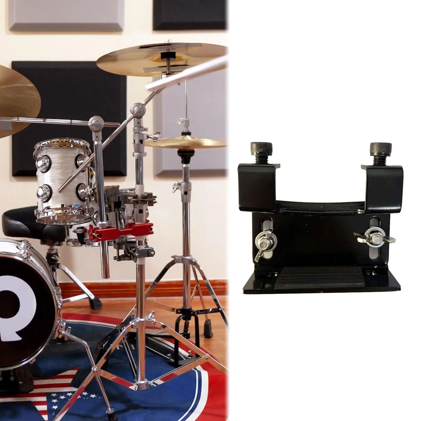 Bass Drum Platform Lifter Lift Riser Universal Drum Kit Holder Replacement Metal Lightweight Lifting Part Electronic Drum Pad