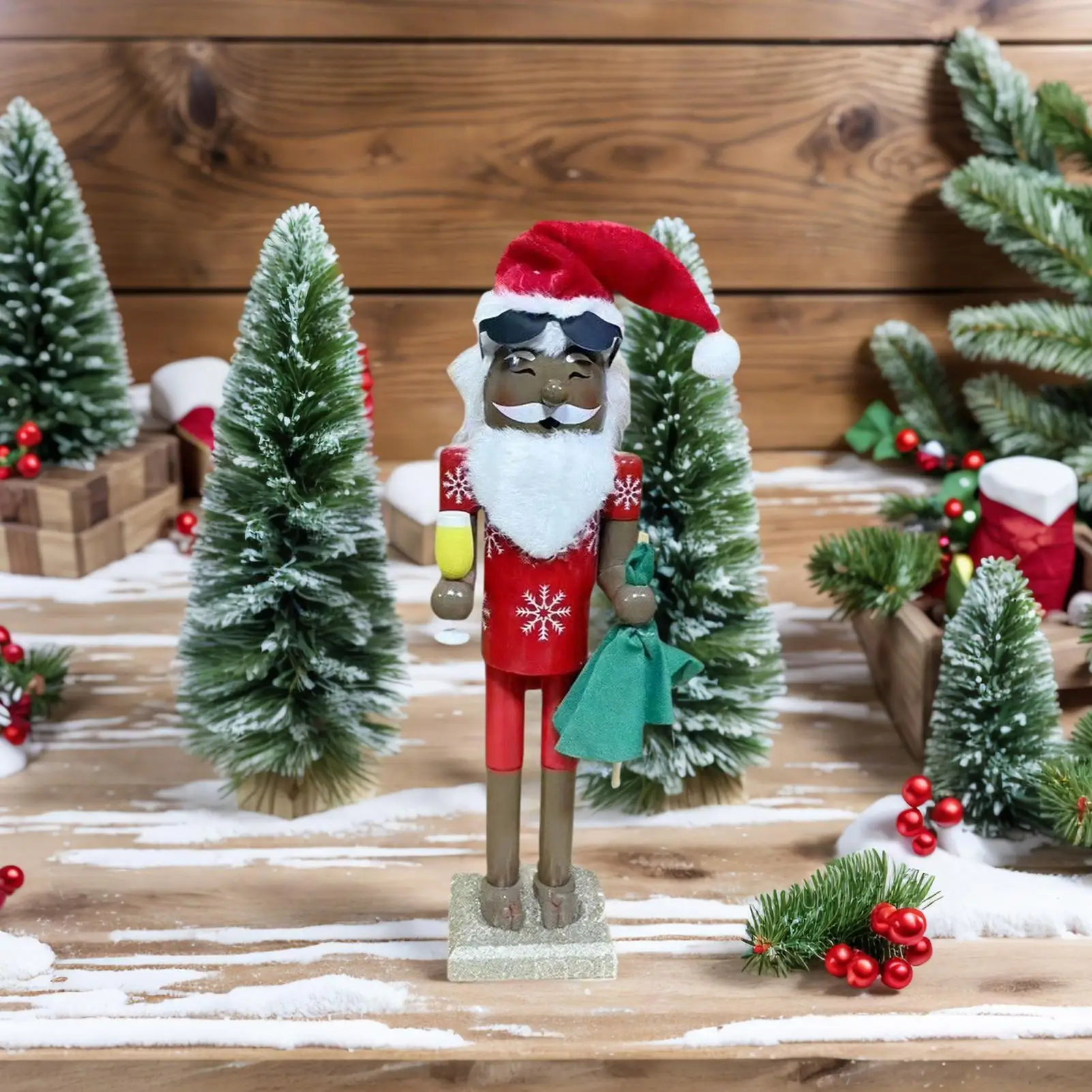 

Щелкунчик украшения Рождественский Африканский Санта Коллекционный Щелкунчик Деревянная Коллекционная фигурка Украшение Рисунок для праздника