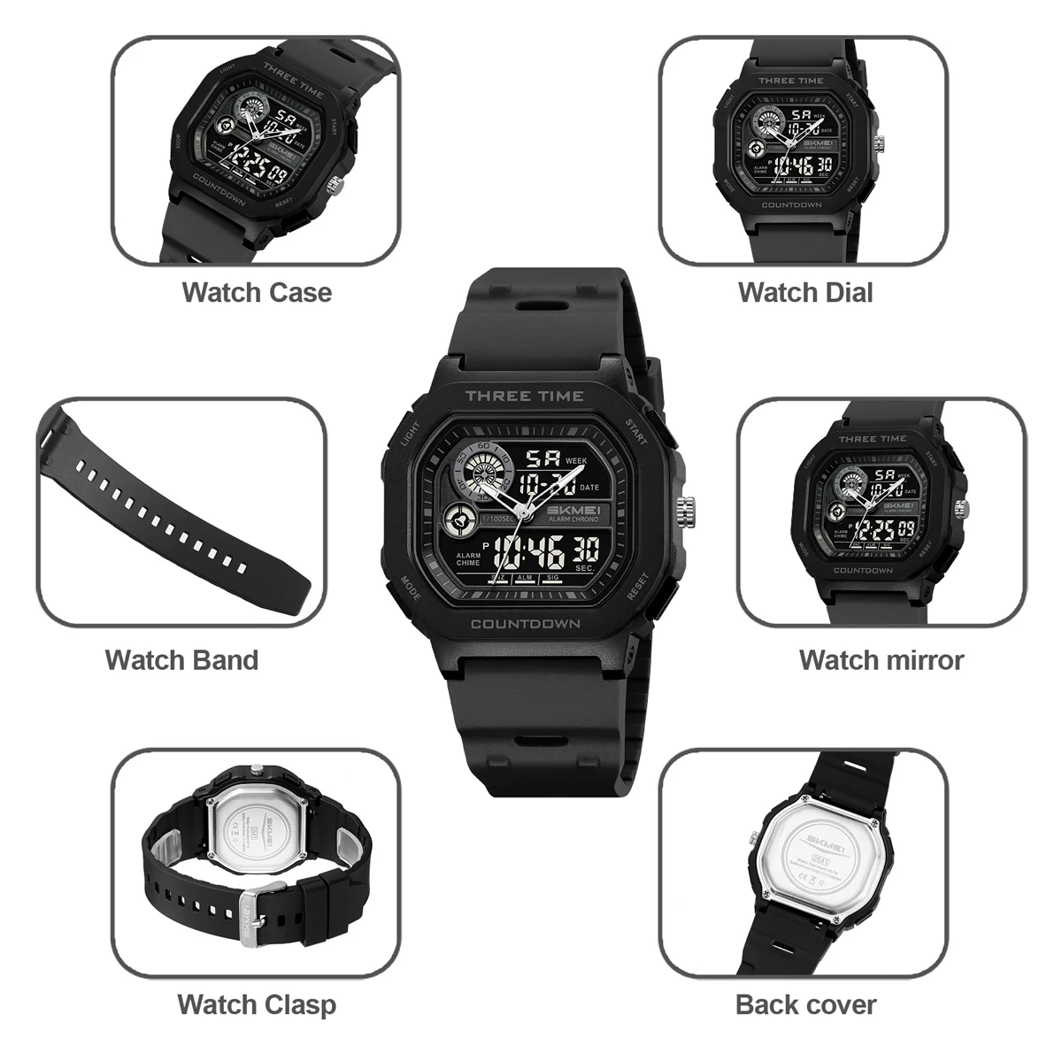 SKMEI 2641 New Leisure Sports Dual Display Men's Digital Watch Waterproof Multifunctional Electronic Military Watch Reloj Hombre - view 5