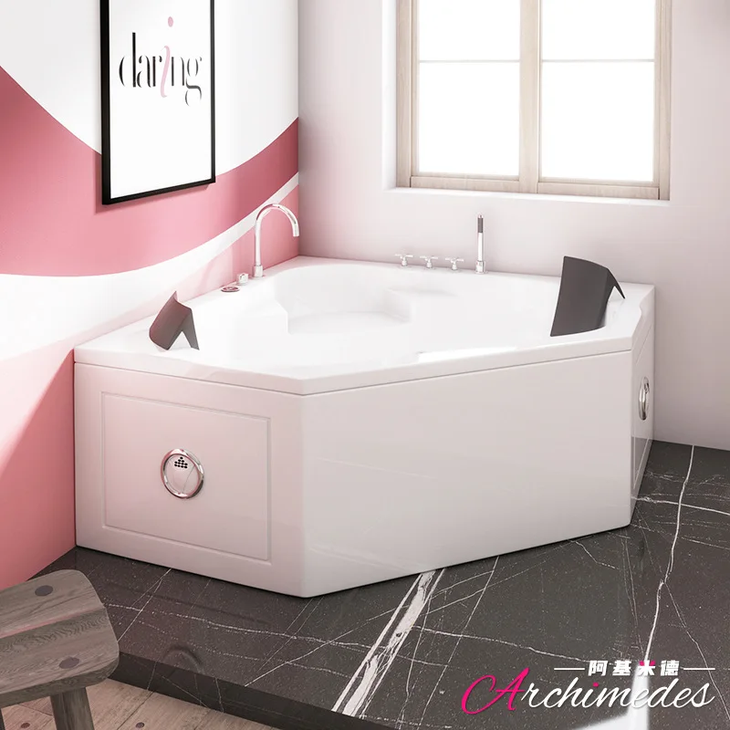 YJQ Diamond Triangle Bathtub Double Household Bathtub Modern Simple Bathtub