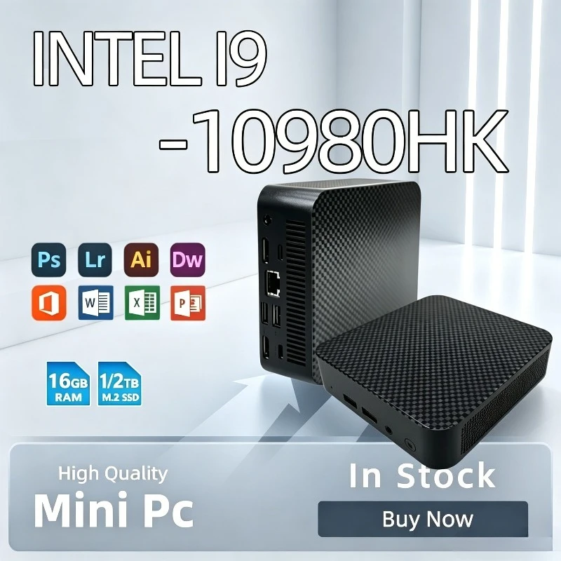 High Performance Mini PC Intel Core i9-10980HK 16GB RAM 1TB/2TB SSD WiFi6 Portable Gaming Computer Office PC Desktop