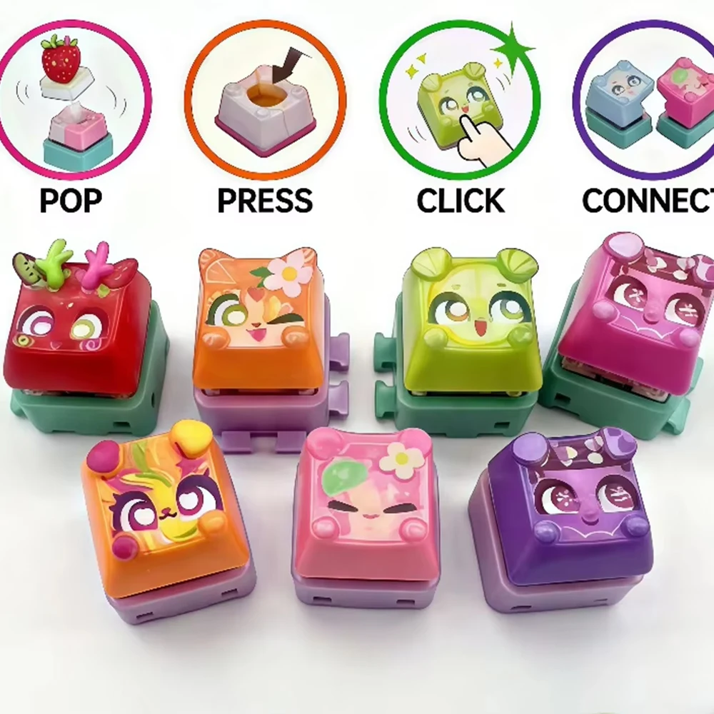 Light Up Fidget Keycap Keychain, Light Up Led Mechanical Keyboard Switch Stress Relief Blind Box Collectible Backpack Charm Gift