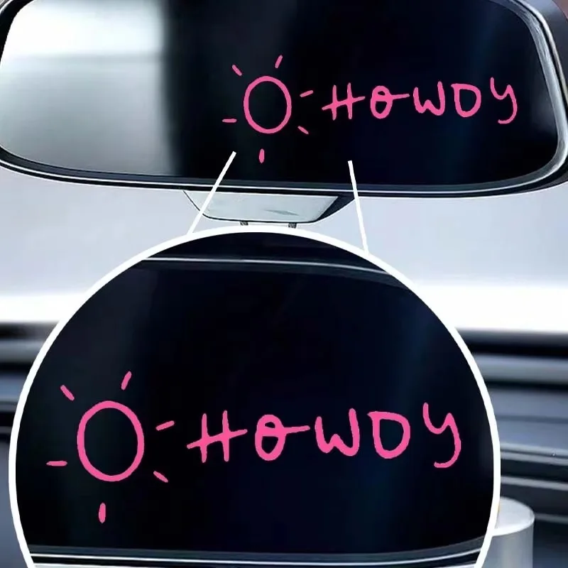 2Pcs Howdy Sun Waterproof Vinyl Stickers for Mirror Laptop Water Bottle