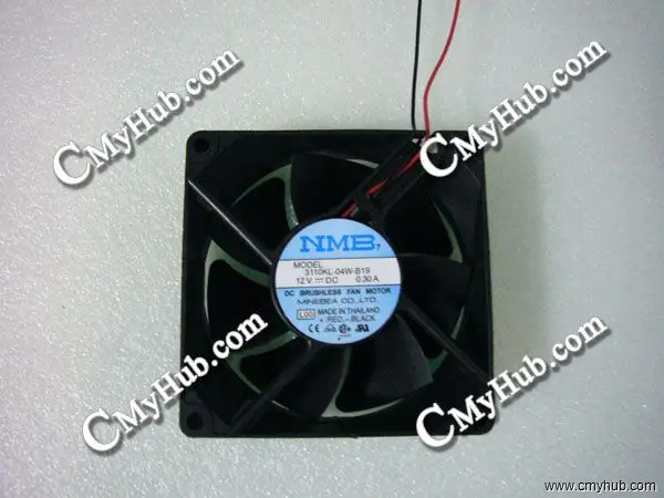 For NMB 3110KL-04W-B19 DC12V 0.30A 8025 8CM 80mm 80x80x25mm 2Pin 2Wire Cooling Fan 3110KL-04W-B19