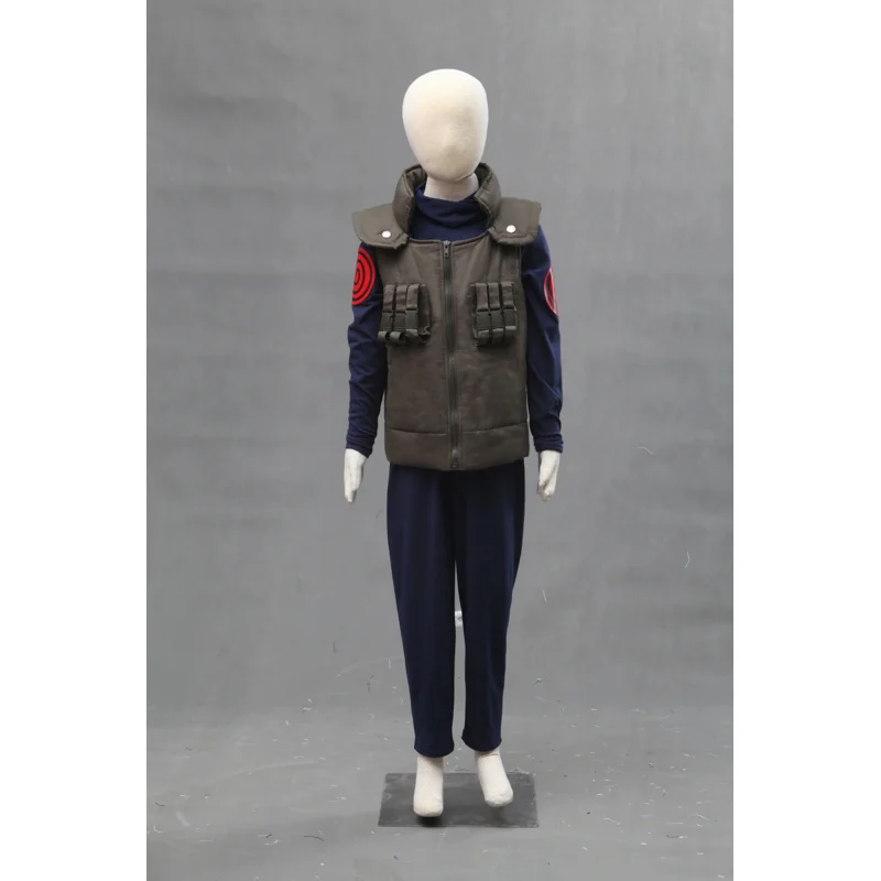 2025 Nuovo Costume Anime Giapponese Ninja Cappotto Shinobi Hatake Kakashi Cosplay Cartone Animato Verde per bambino e uomo comico co