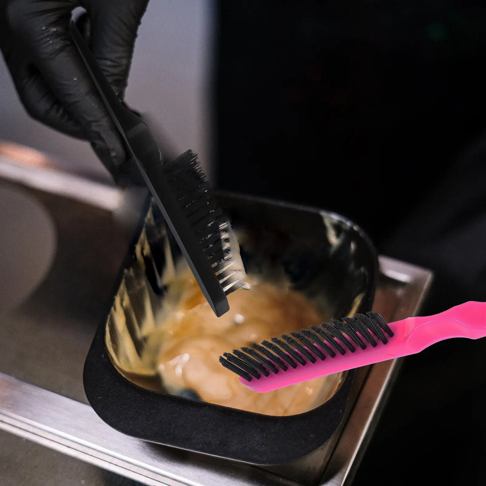 

3Sets Steel Needle Comb Hair Coloring Brush Tool Hair Dyeing Salon Supply Professional Hairdressing Hairstyle Highlight Plastic