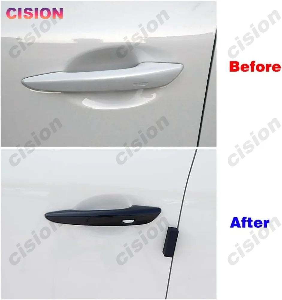 4x Black Chrome Carbon Fiber Exterior Car Door Handle Frame Panel Cover Trim ABS Sticker For Mazda 3 BP CX30 CX50 CX60 CX80 CX90