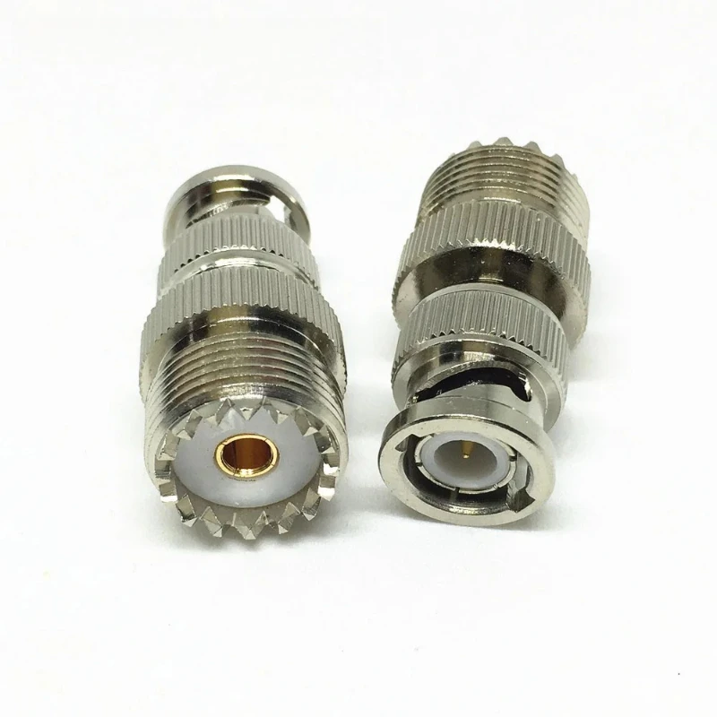 

10Pcs Brass UHF SO239 Female Jack to BNC Male Jack RF coaxial Adapter UHF to BNC Connector for Radio Antenna