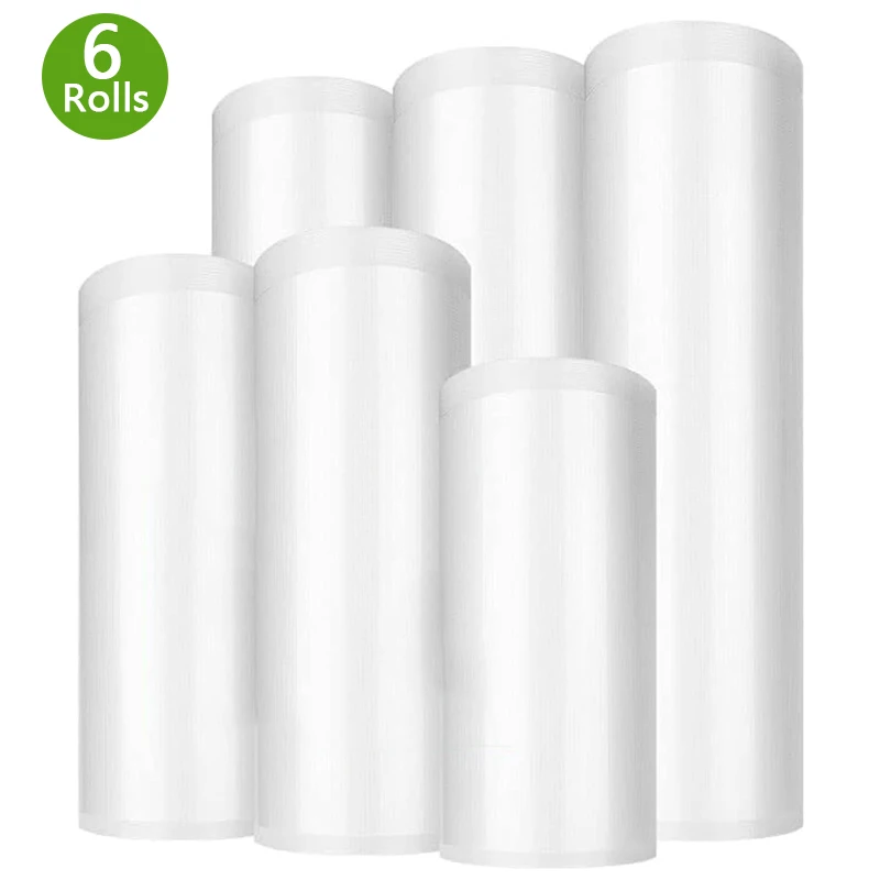 

Total of 6 Rolls, 500cm Bags Per Roll, Kitchen Sealed Storage Vacuum Preservation Roll Bags, Household Vacuum Sealer Textured Vacuum Roll Bags, Food Vacuum Bags