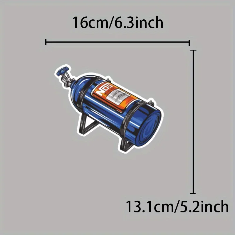 1PC NOS Nitrous Oxide Bottle Waterproof Vinyl Sticker Racing-Style Blue Decal for Car Truck SUV Helmet Auto Decor