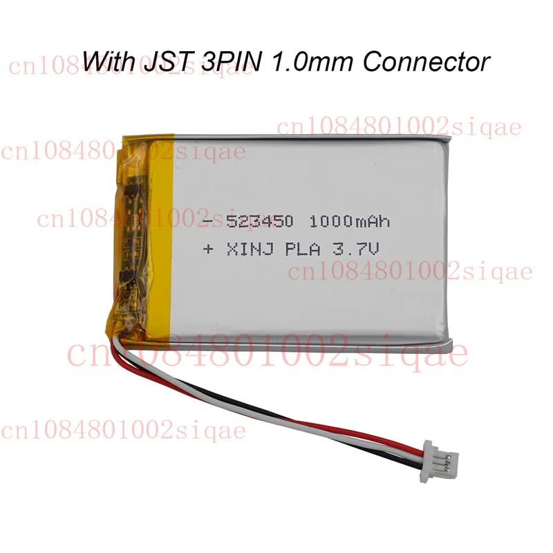 3.7V 1000mAh 3.7Wh Lipo Li Batería 523450 NTC Termistor JST 3Pin 1.0mm para GPS WYORESY