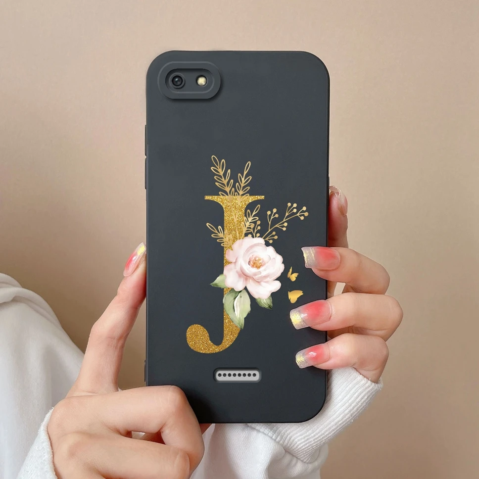 Voor Xiaomi Redmi 6 A Case Mode Bloemenletters Upgrade Vloeibare Siliconen Beschermhoes Voor Xiaomi Redmi6 6a Fundas Coque