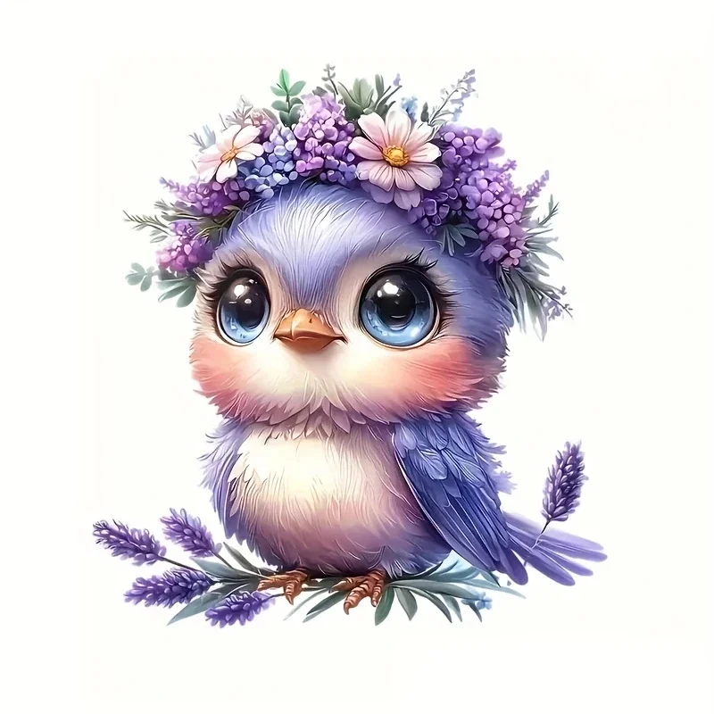 

Fashionable Purple Bird and Flower Car Stickers Funny Waterproof Decal Exterior Decorative Accessories, Used for Car, Motorcycle