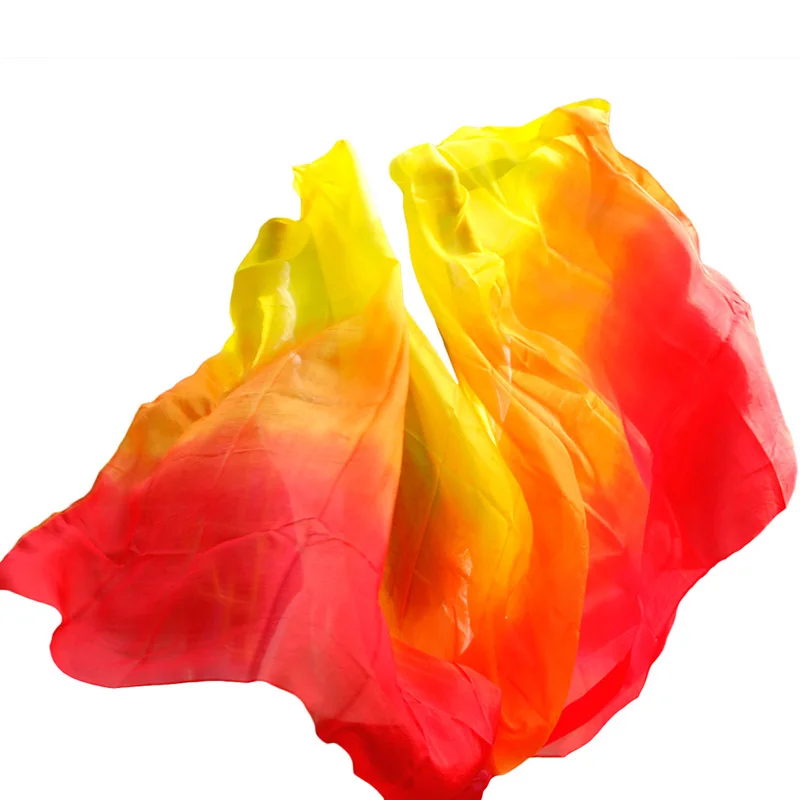 100% jedwabny występ taniec jednolity kolor lekka tekstura welon szale welony do tańca brzucha kobiety szalik akcesoria do kostiumów 250cm x 114cm