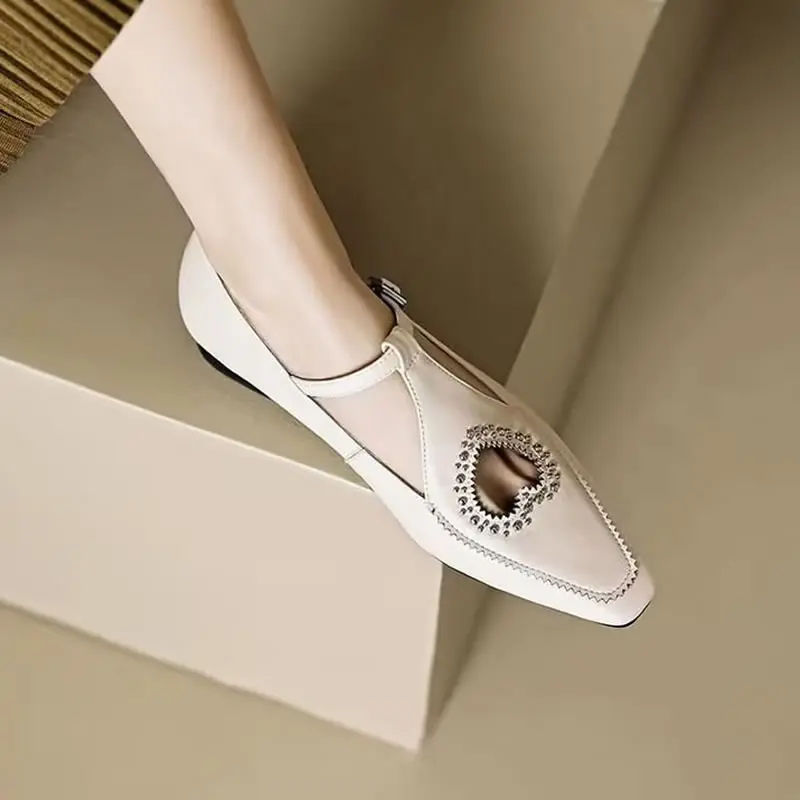 Summer Flats Casual Women Shoes Retro Dress Walking Sandals 2024 Designer Brand New Shallow Shoes Fashion Office Mujer Zapatos