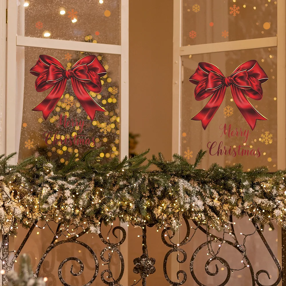 Merry Christmas Window Stickers Wall Sticker Xmas Decals Christmas Decorations For Home Shopping Mall Store Office Window