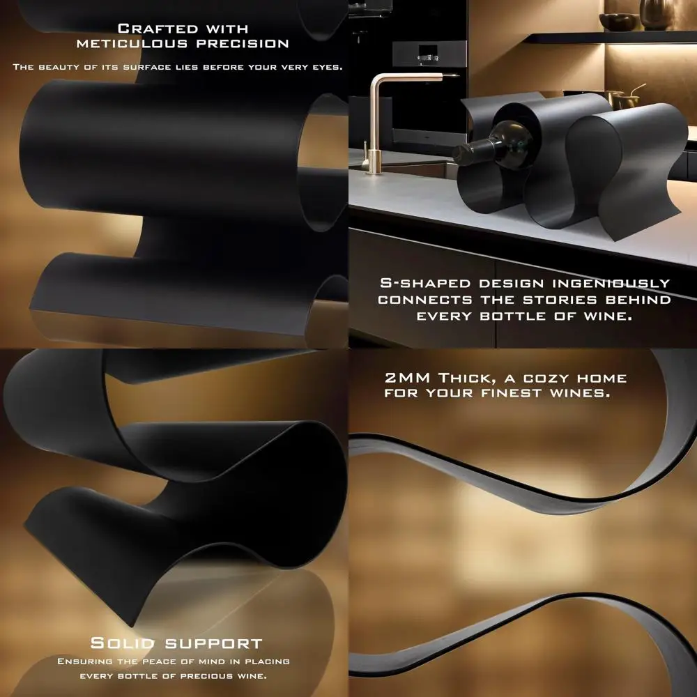 

Modern 5-Bottle Tabletop Wine Rack for Kitchen and Pantry, Compact Freestanding Wine Holder