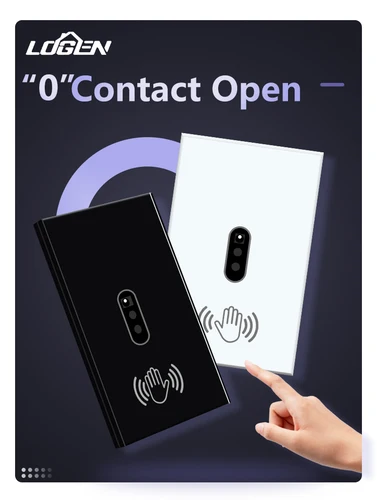 Imagen 2 del producto LOUYSGEN-interruptor de Sensor de onda manual de EE. UU., Sensor de movimiento infrarrojo de 1000W, interruptor de 0 Contactos a la moda, Panel de vidrio templado de cable neutro