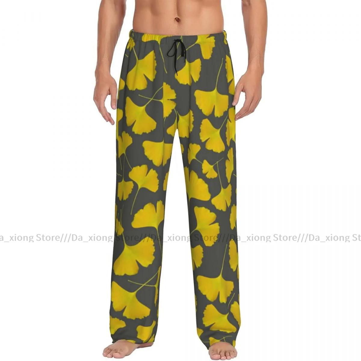 Ginkgo Biloba Mens Pajamas Pyjamas Pants Lounge Pants Sleep Bottoms