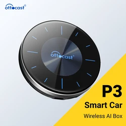 OttoAibox P3 CarPlay AI TV, pudełko bezprzewodowy Android Auto Car Play dla inteligentnych systemów Adapter