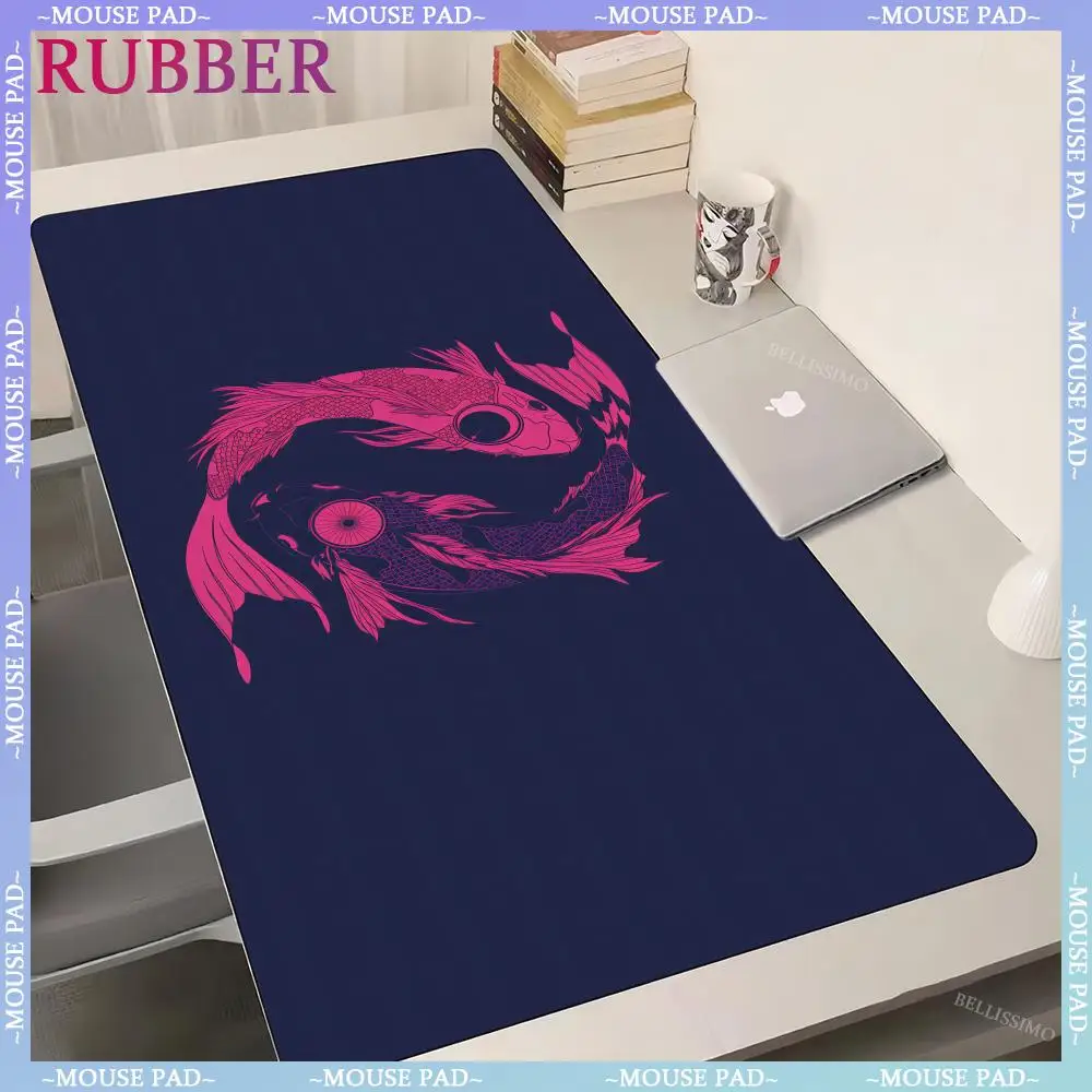 Imagem -03 - Koi Japanese Fish Gaming Mouse Pad Oversized com Borda 120x60 Borracha Antiderrapante para Computador