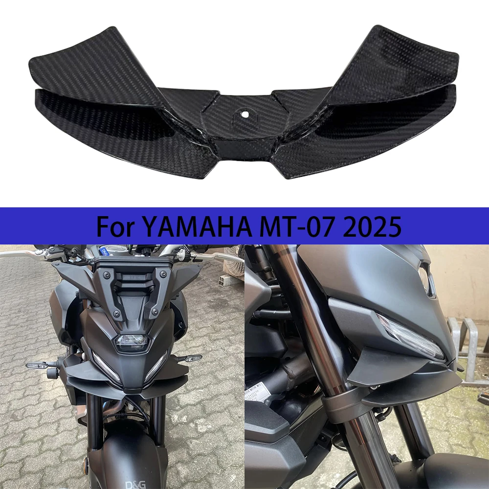 

For Yamaha MT-07 MT07 2025 Carbon Fiber Motorcycle Downforce Winglet Aerodynamic Wing Front Spoiler Accessories Front Spoiler