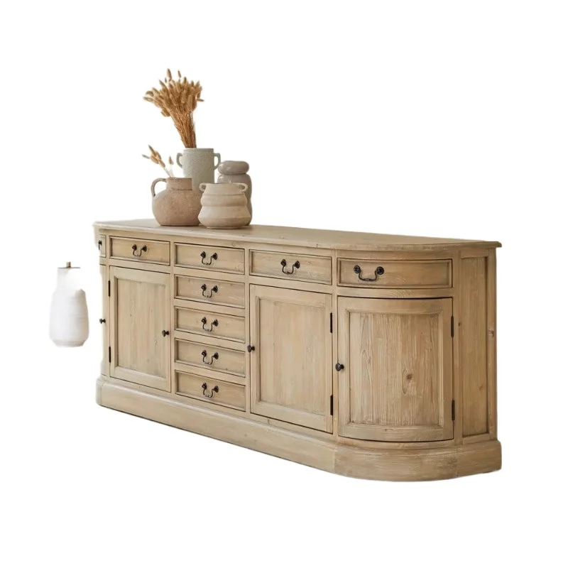 

American ash wood curved dining side locker rural furniture retro aisle storage cabinet practical goods