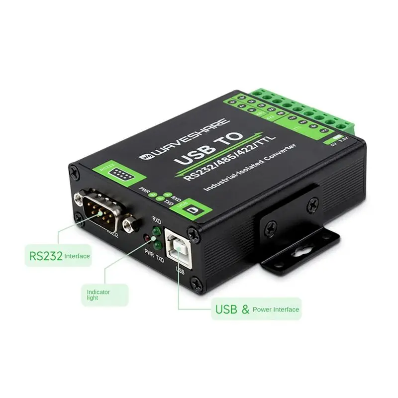 A72U  FT232RNL Industrial Digital Isolated USB Converter USB to RS232/485/422/TTL Converter 300Bps-3Mbps Communication Rate