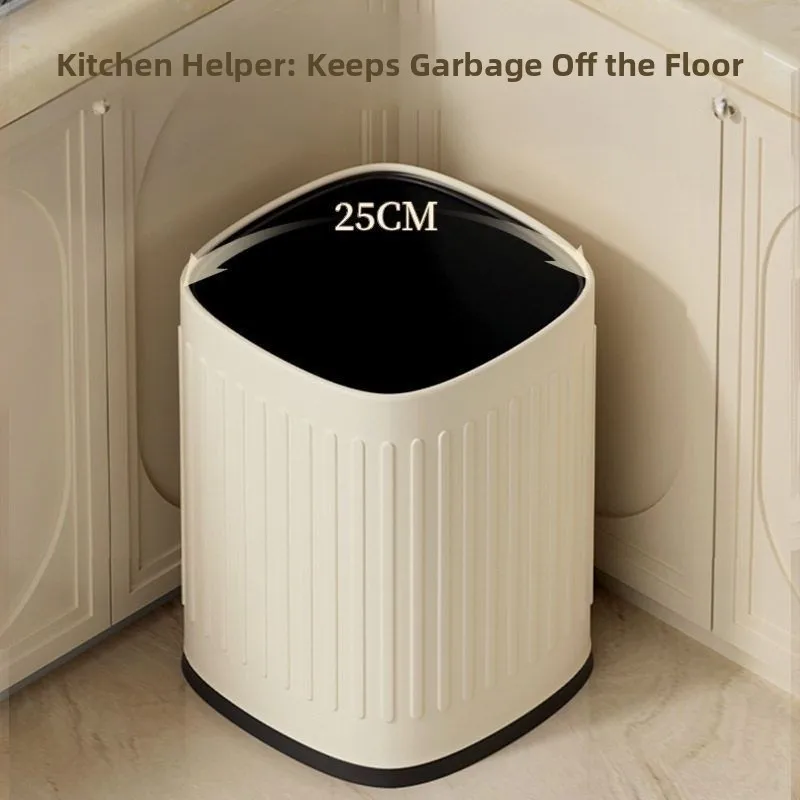 

Large Capacity Household Garbage Can Luxury round Metal Bin for Kitchen Bathroom Living Room Commercial Use High Aesthetic Value
