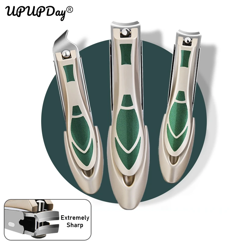 Anti splash nagels clipper met vijl roestvrijstalen manicure voor hard ingegroeide nagel trimmen breden cutter duurzaam schaar gereedschap