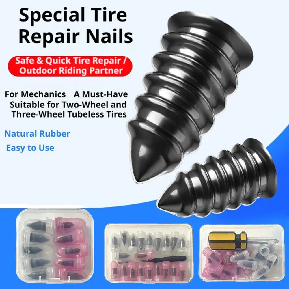 

Tire Repair Rubber Screw Kit Universal Vacuum Tyre Repair Nail Kit Tubeless Tire Puncture Screw Fix Car Motorcycle ATV Patch Set