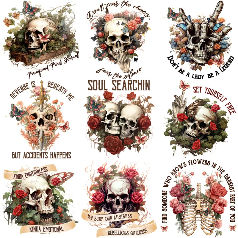 9 pz/pacco Skull Sticker fai da te Craft Scrapbooking Album Junk Journal adesivi decorativi