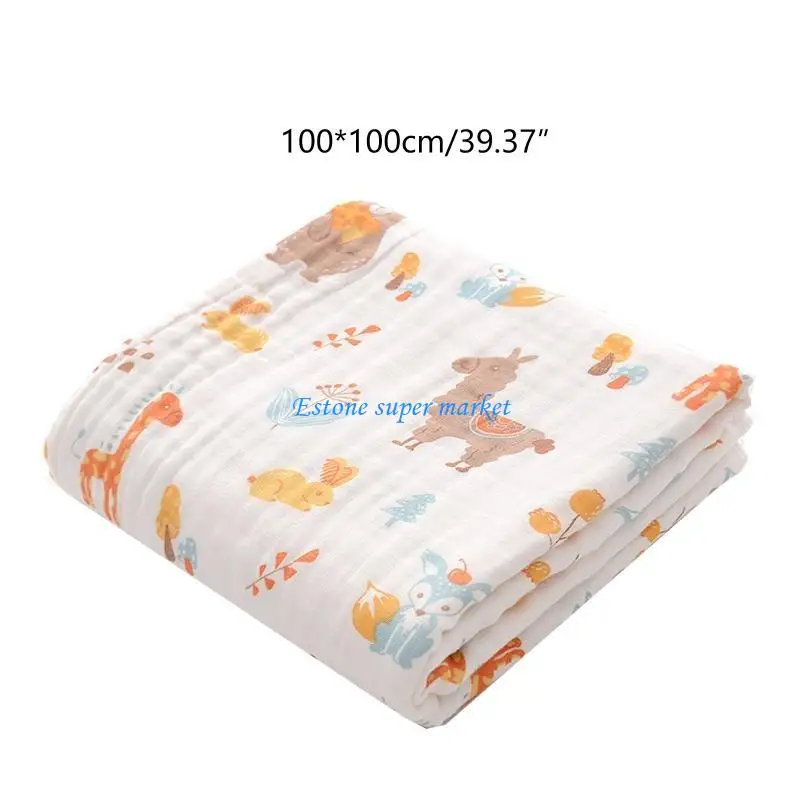 090B قماش للف الرضع 6 طبقات من القطن الخالص الشاش تلقي بطانية لحاف من الموسلين منشفة استحمام غطاء عربة الأطفال الوليد الدعائم #6