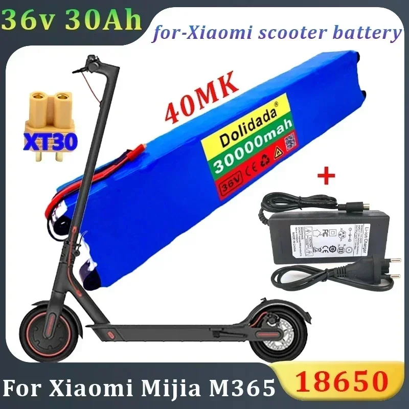 

New 10S3P Rechargeable 36V Battery Pack 30Ah High Power Suitable for Xiaomi Mijia M365 Electric Scooter Battery Hoverboard + BMS