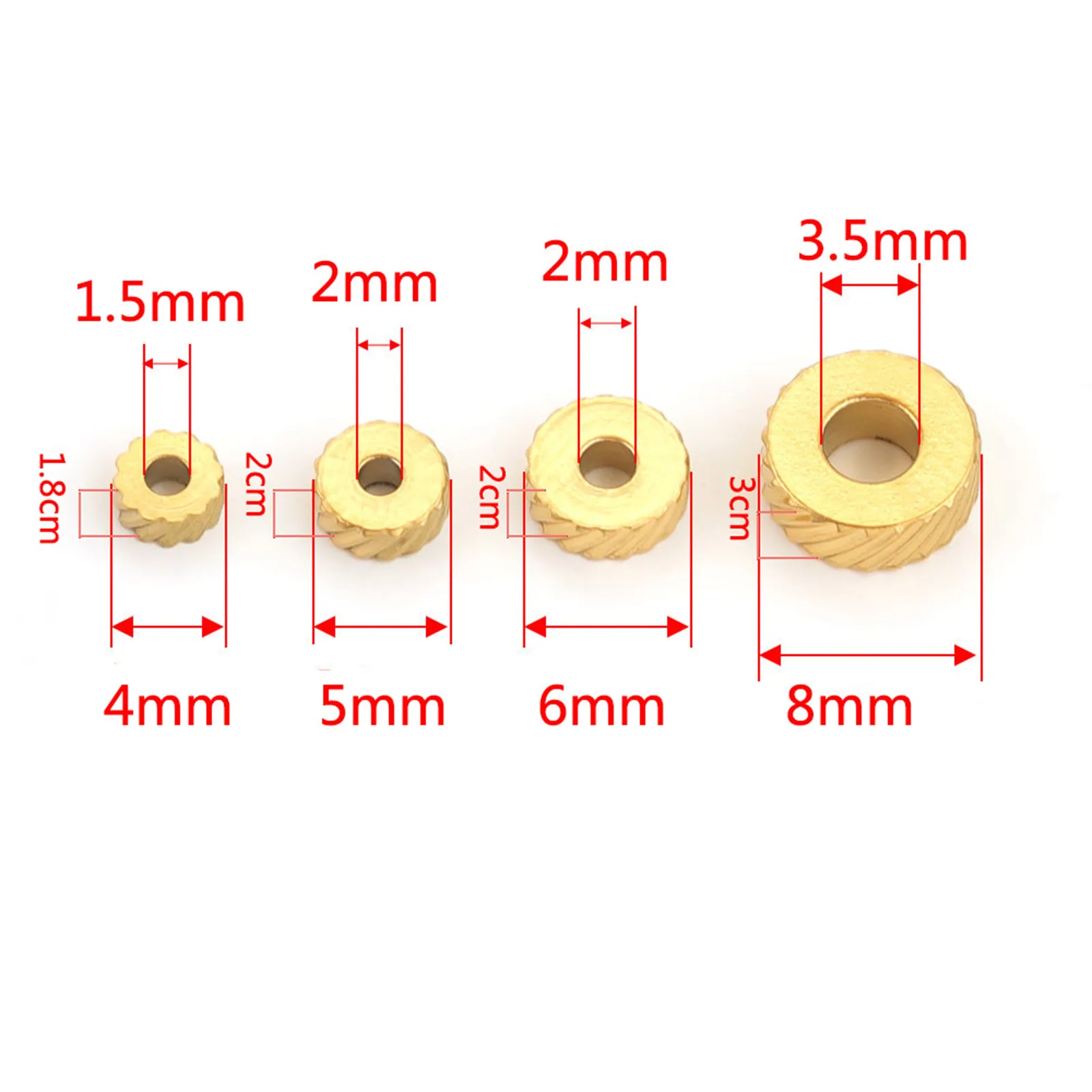 10PCs Stainless Steel Beads Flat Disc Grid Line Texture Spacer Bead For Jewelry Making Gold Color Diy Necklace Bracelet Supplies